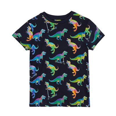 bluezoo Boys' navy dinosaur print t-shirt